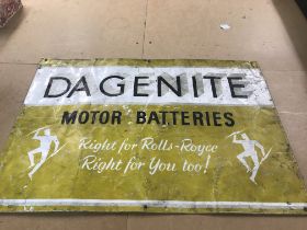 A vintage aluminium sign for Dagenite batteries, d