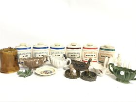 A Collection of ceramics including wade dishes and