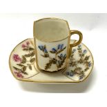 A Royal Worcester Japanese style cabinet cup and s