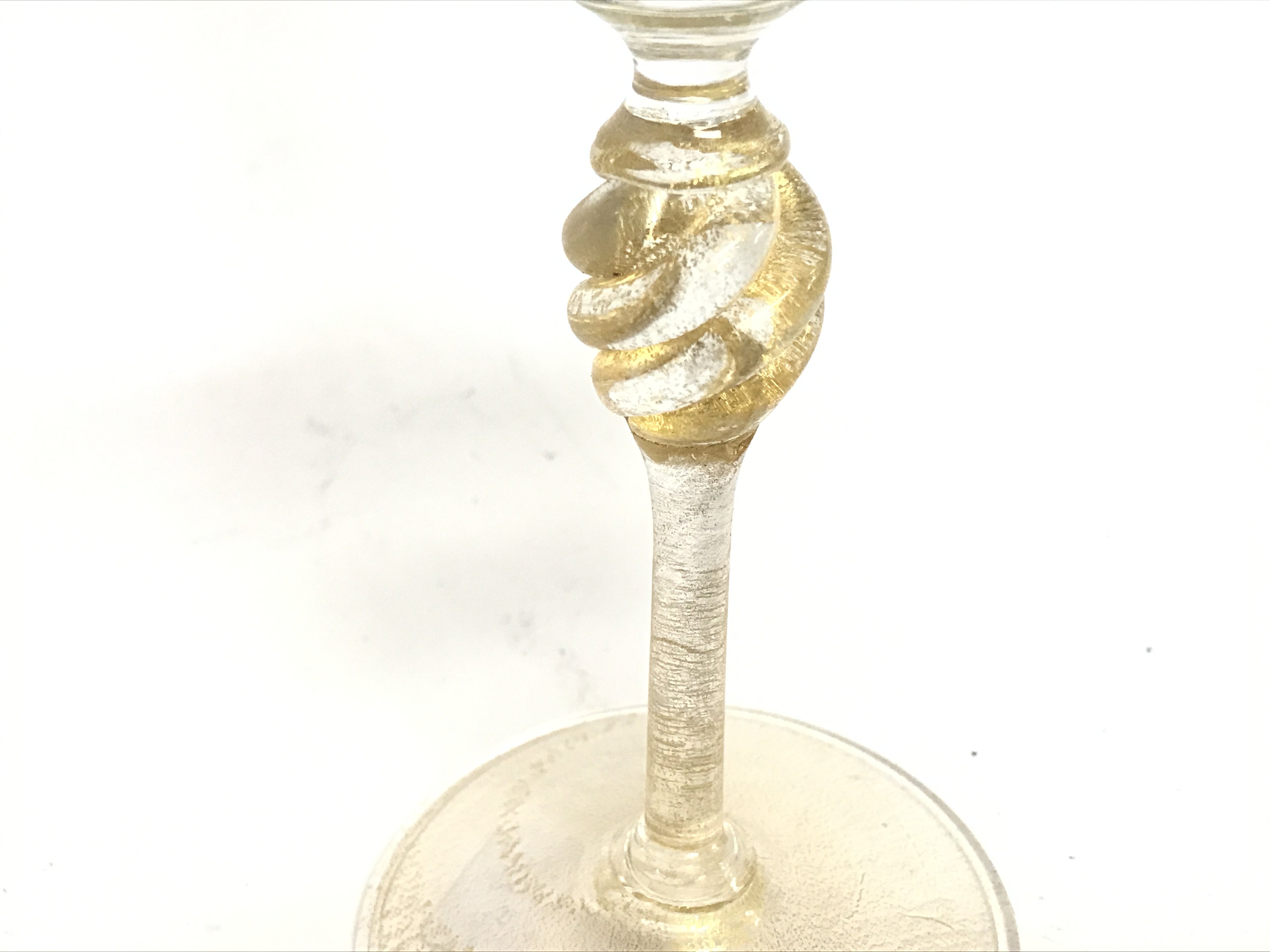 A Signed Murano wine glass with gold fleck inclusi - Image 3 of 5