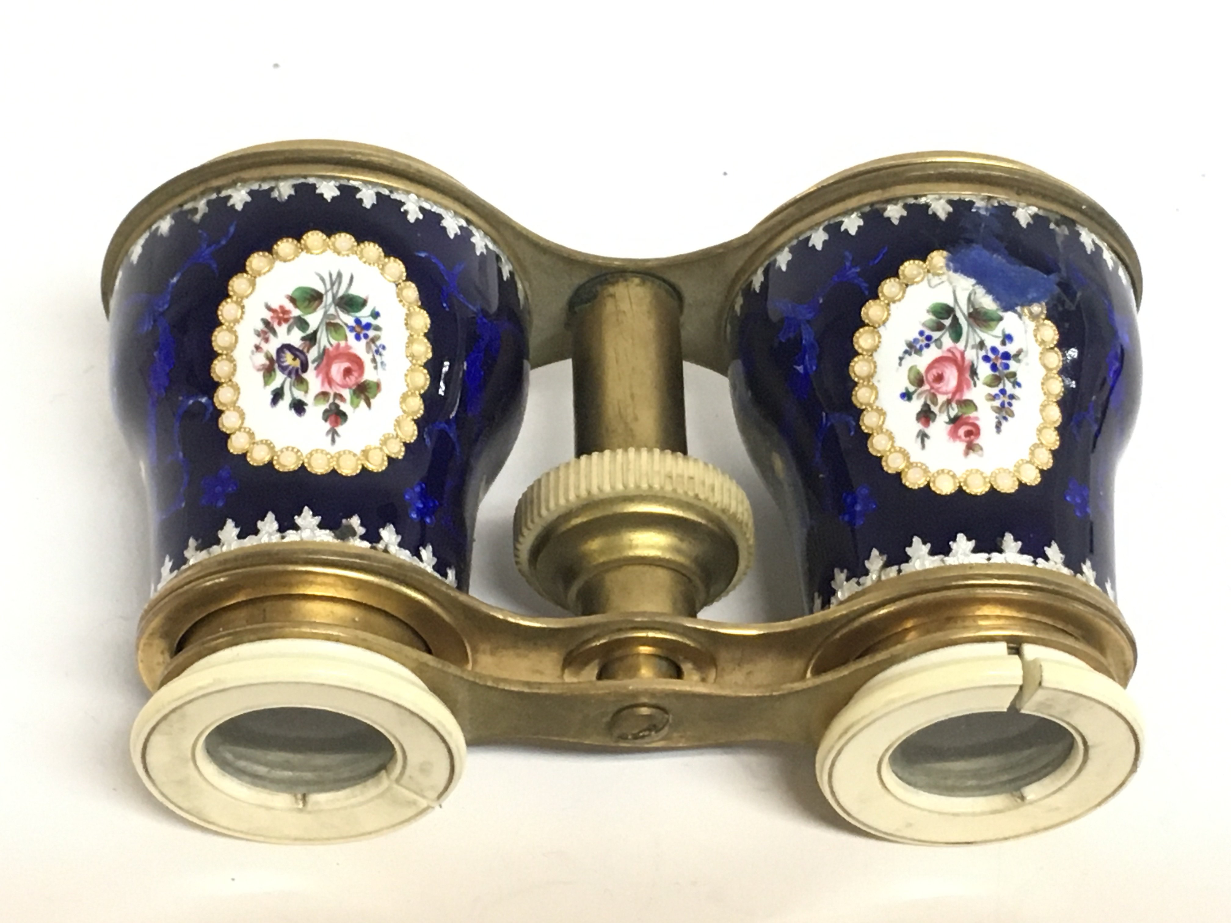 A cased pair of enamel opera glasses. This lot can - Image 6 of 7