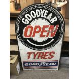 A large double sided sign for good year tyres, 54x