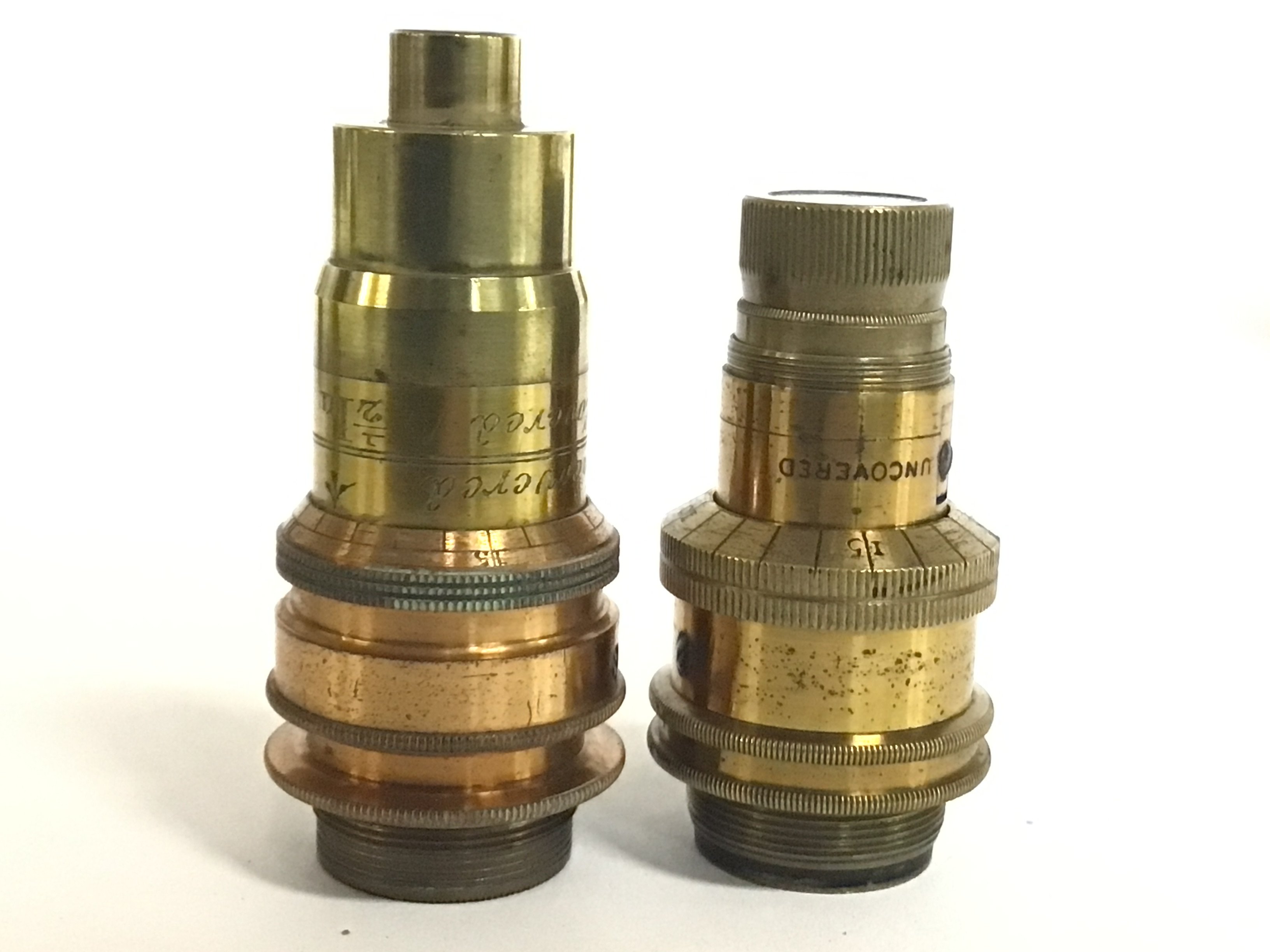 Two cased brass 1/2 inch microscope lenses by J.B - Image 3 of 7