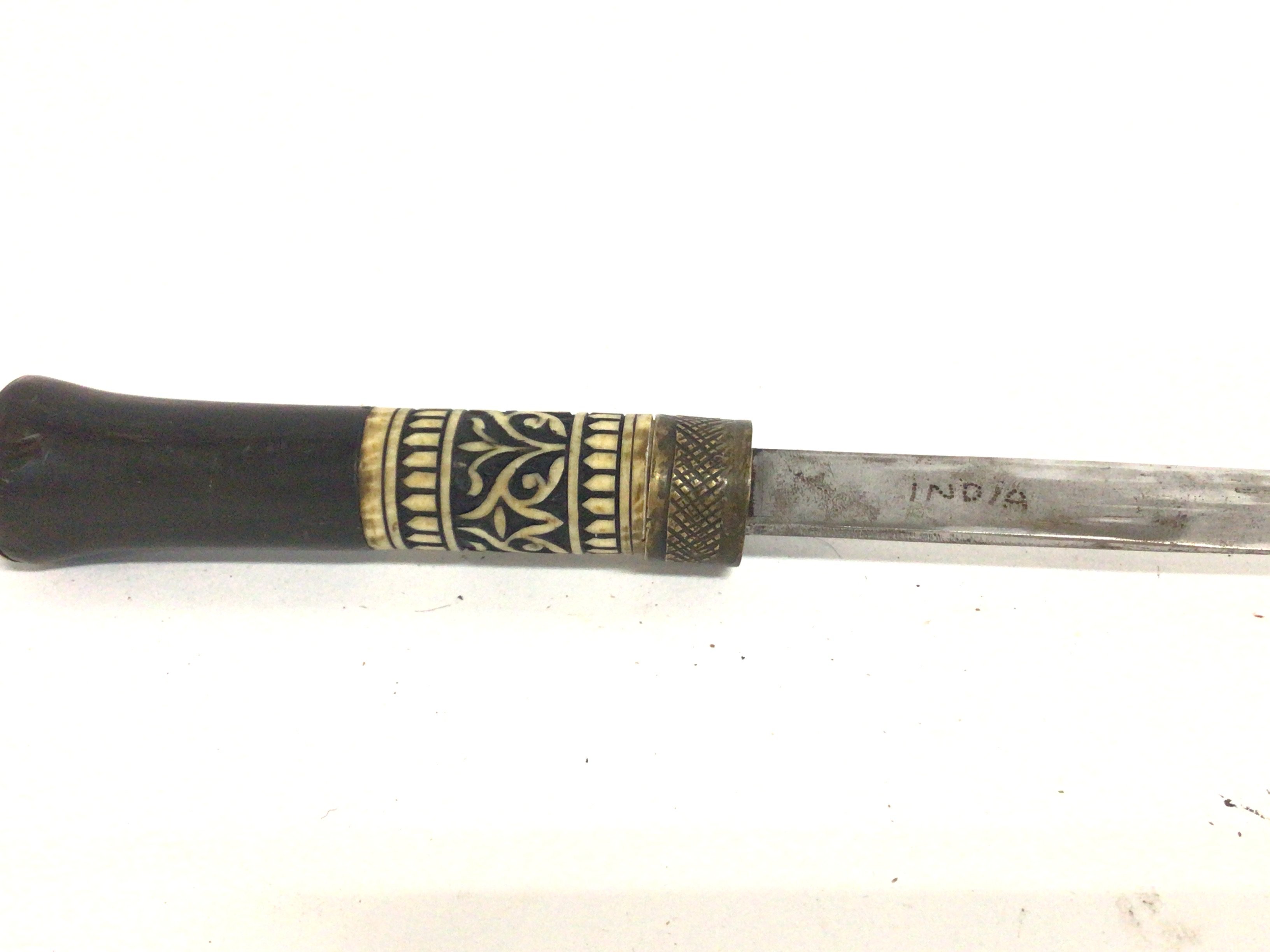 A vintage ebonised Indian sword stick with carved - Image 3 of 3