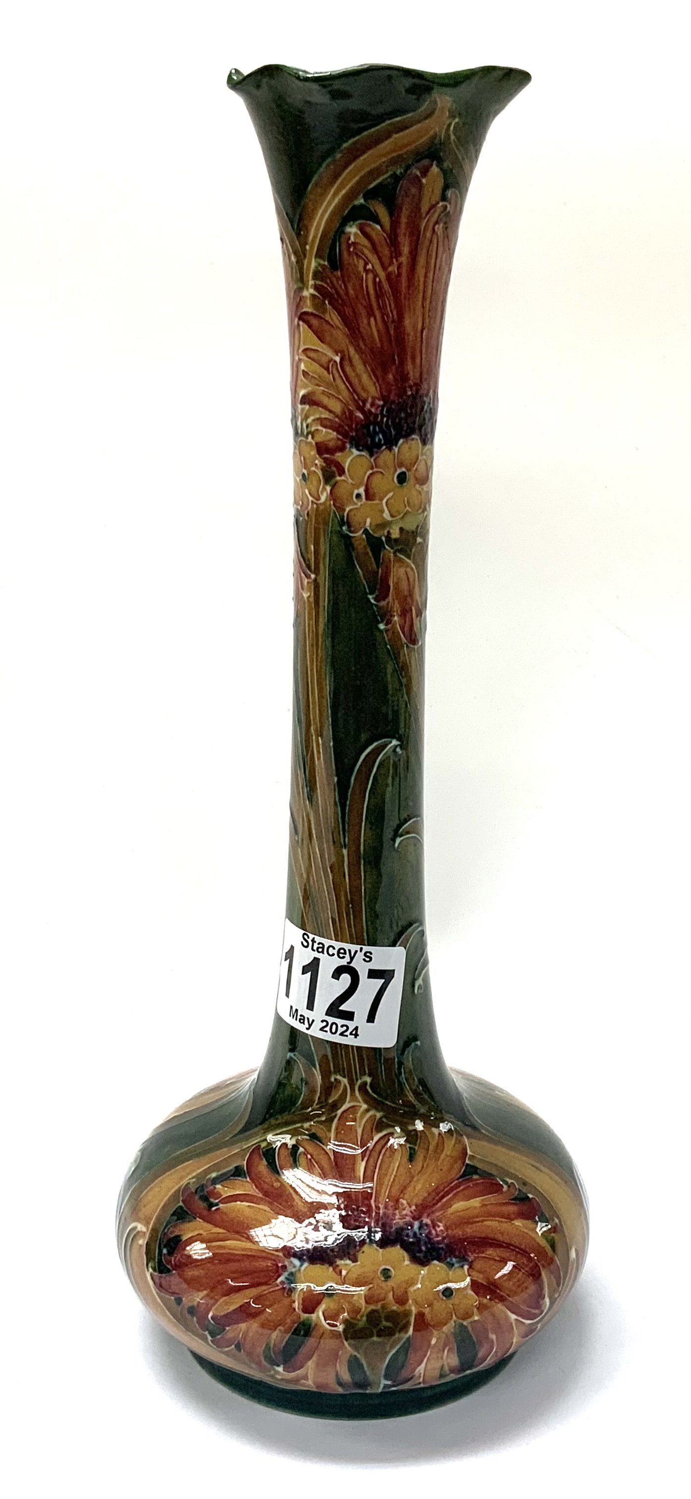 A Moorcroft Cornflower vase, C.1912, signed W.Moor