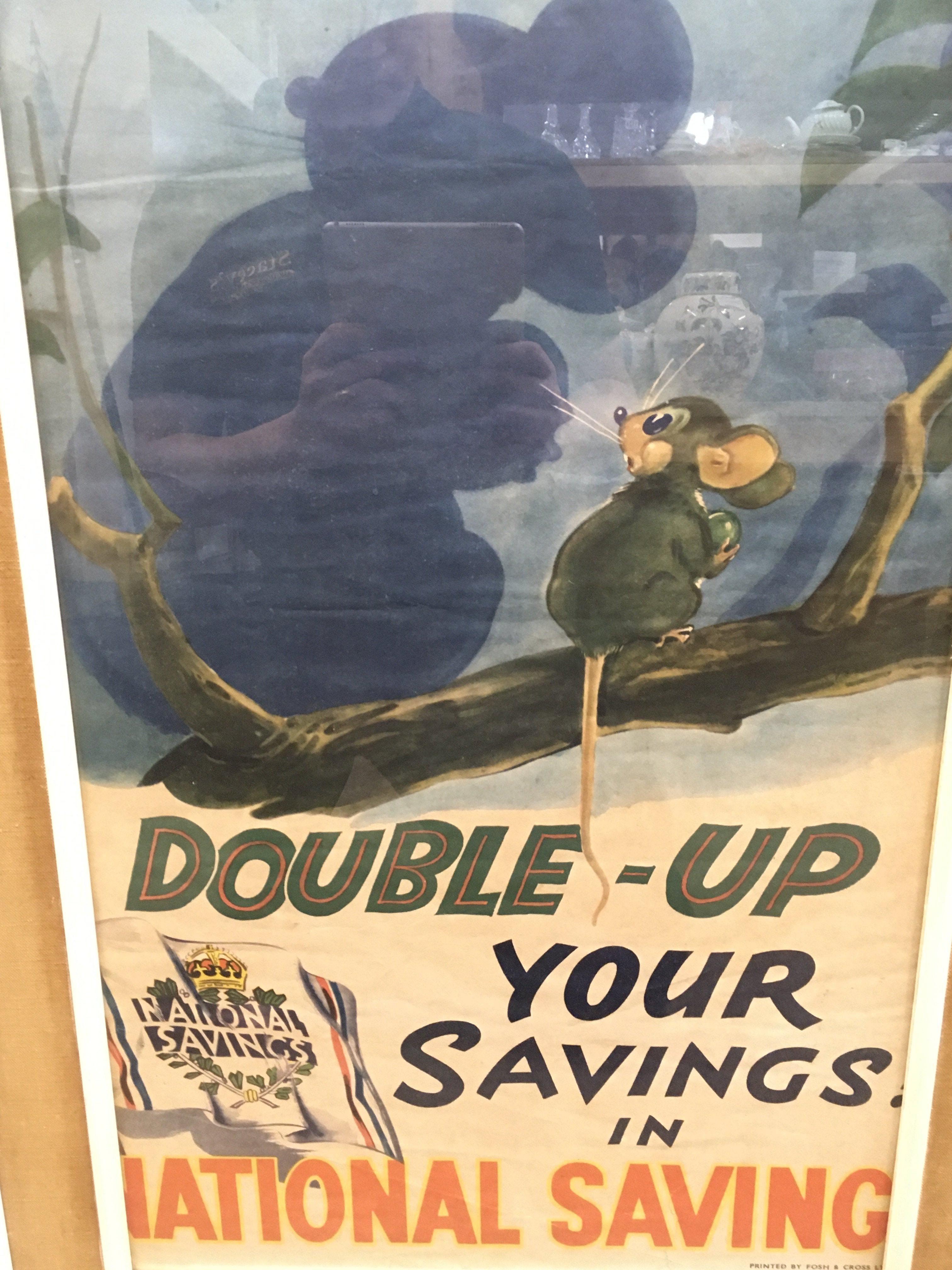 A framed vintage national savings poster,56.5x80cm - Bild 2 aus 2