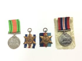 A group of four WW2 medals. Shipping category A.