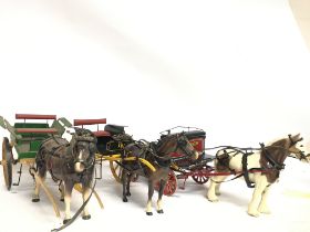 Porcelain Horses and hand painted carriages, this