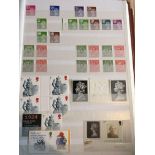 Five albums containing British commonwealth stamps