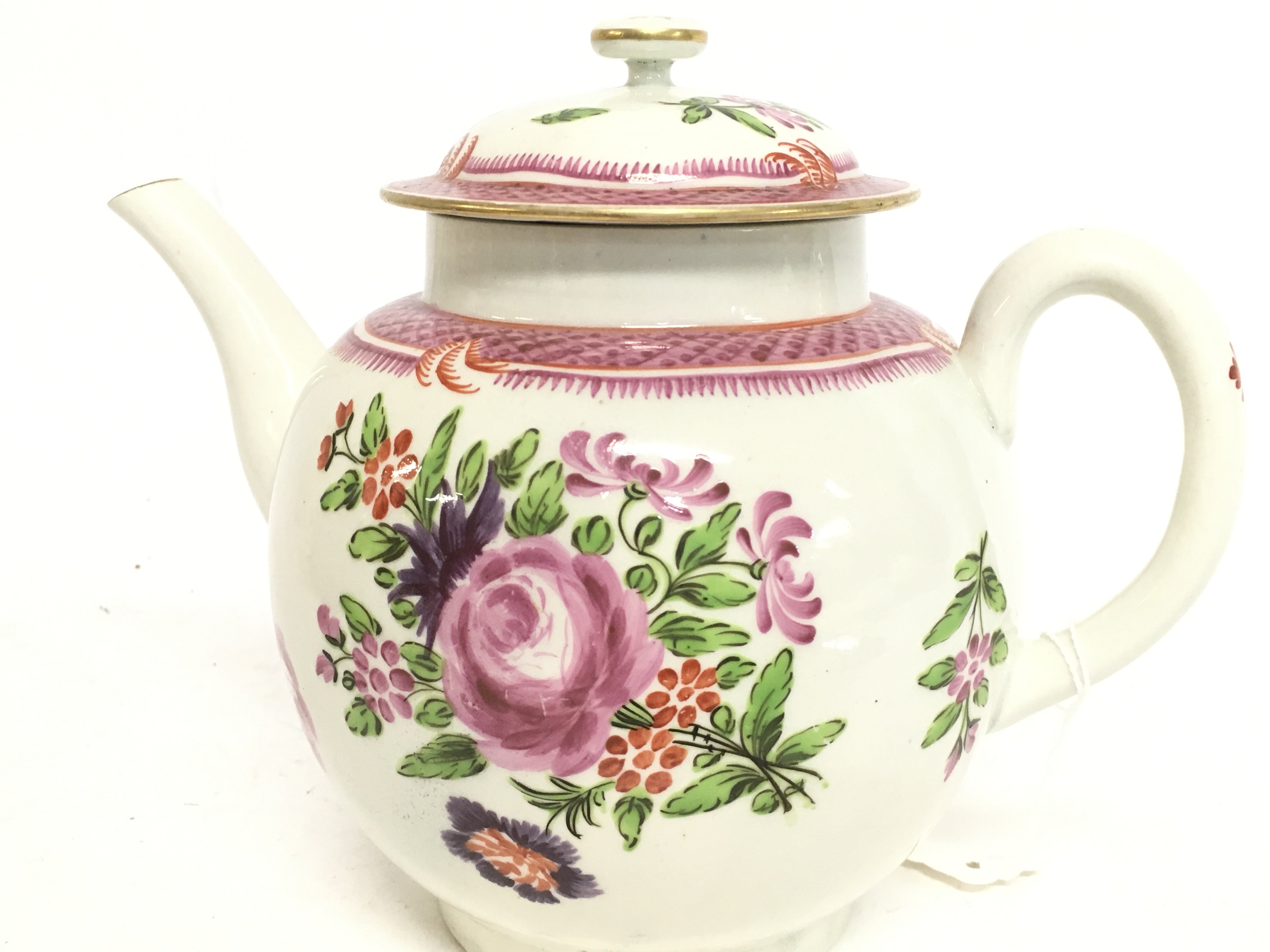 A Caughley Tea pot 1780. No obvious damage or rest - Image 4 of 5