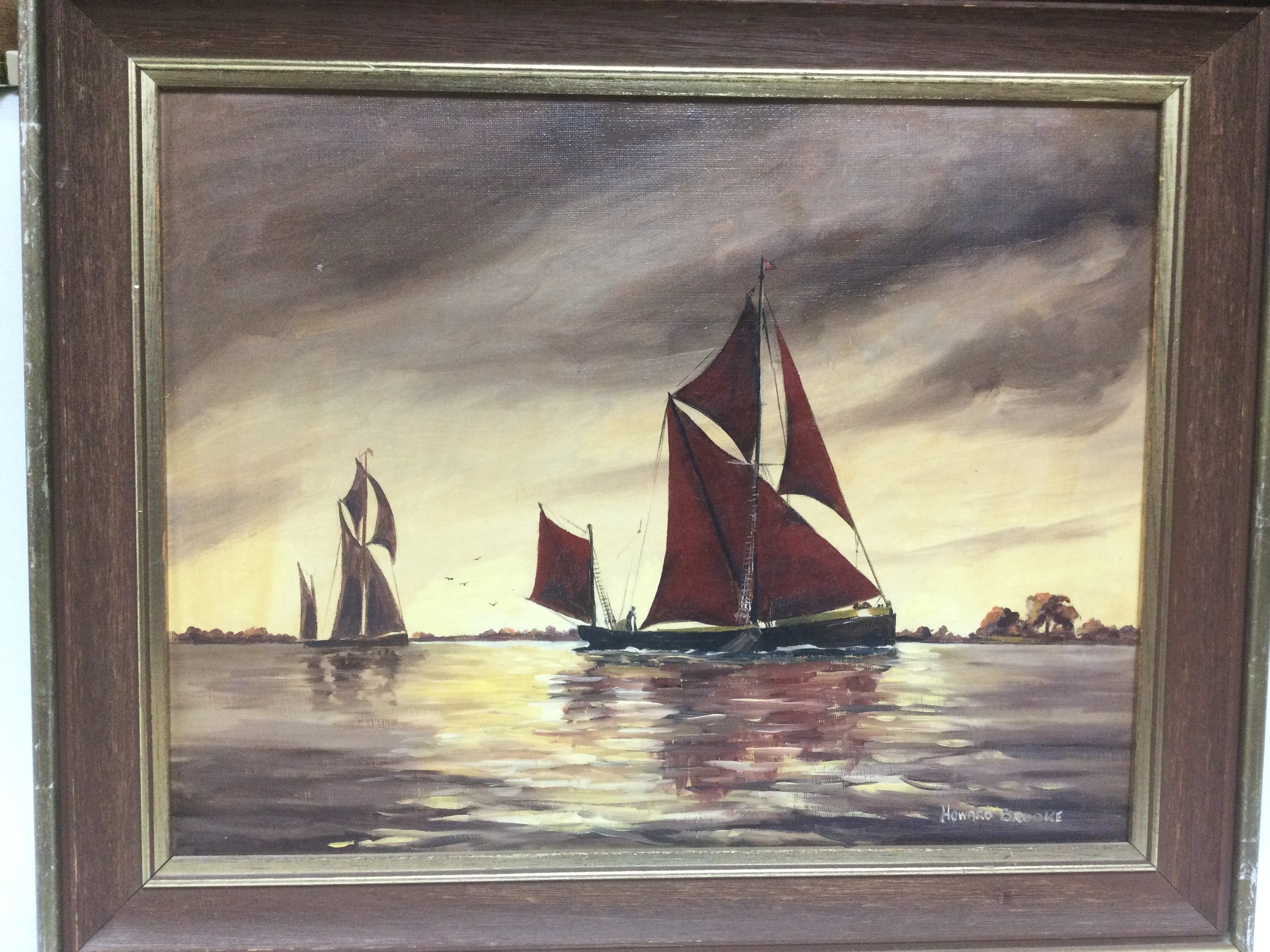 Three Howard Brooke oils on canvas of sailing boat - Image 2 of 3