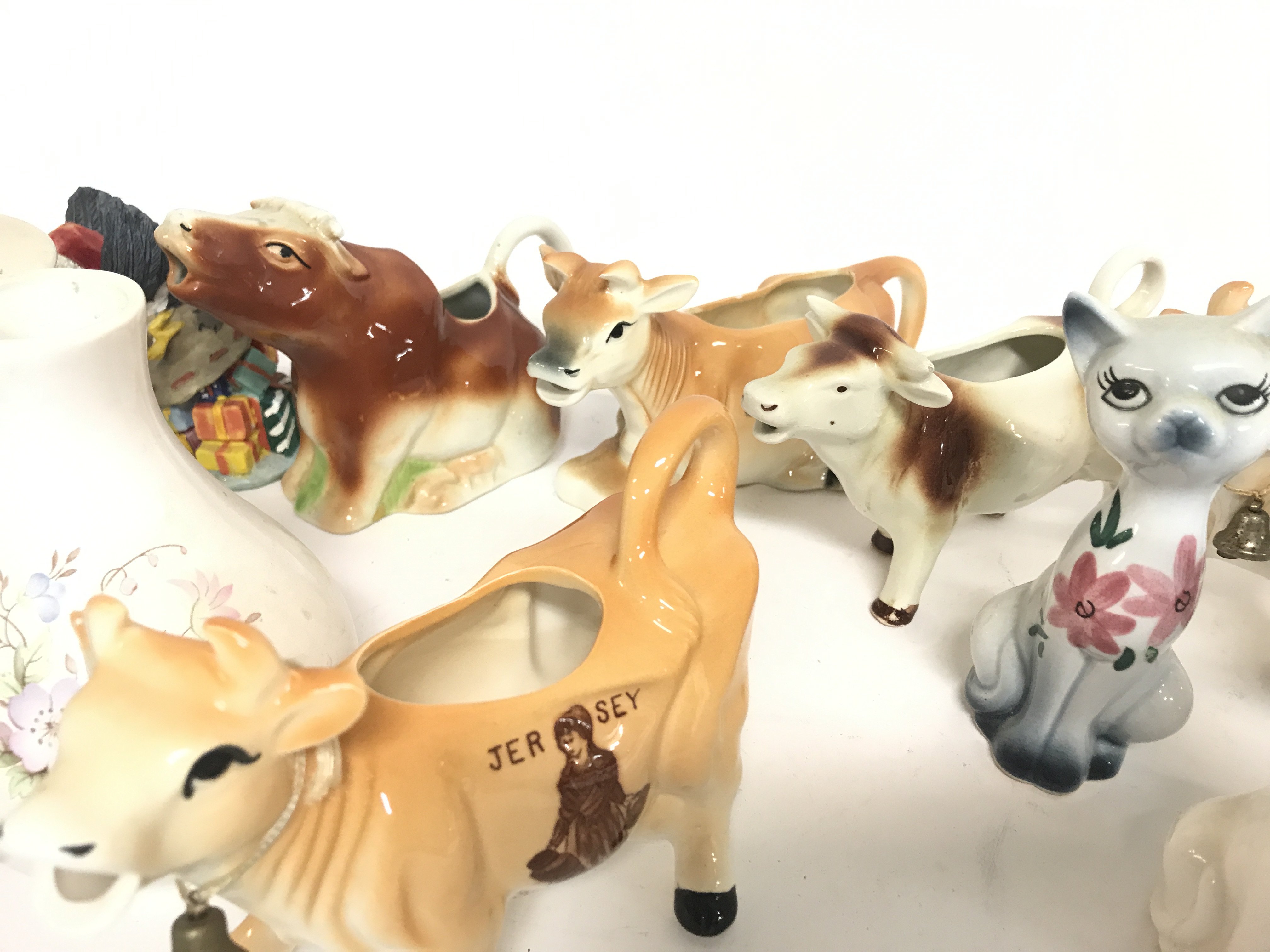 A large Collection of various Jersey pottery cows, - Image 2 of 3