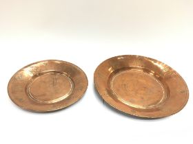 Two 19th century copper bowls. 29cm diameter large
