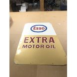 A metal sign for Esso extra motor oil , 48 x 60cm