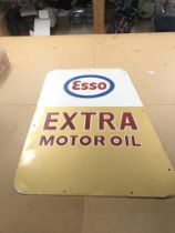 A metal sign for Esso extra motor oil , 48 x 60cm