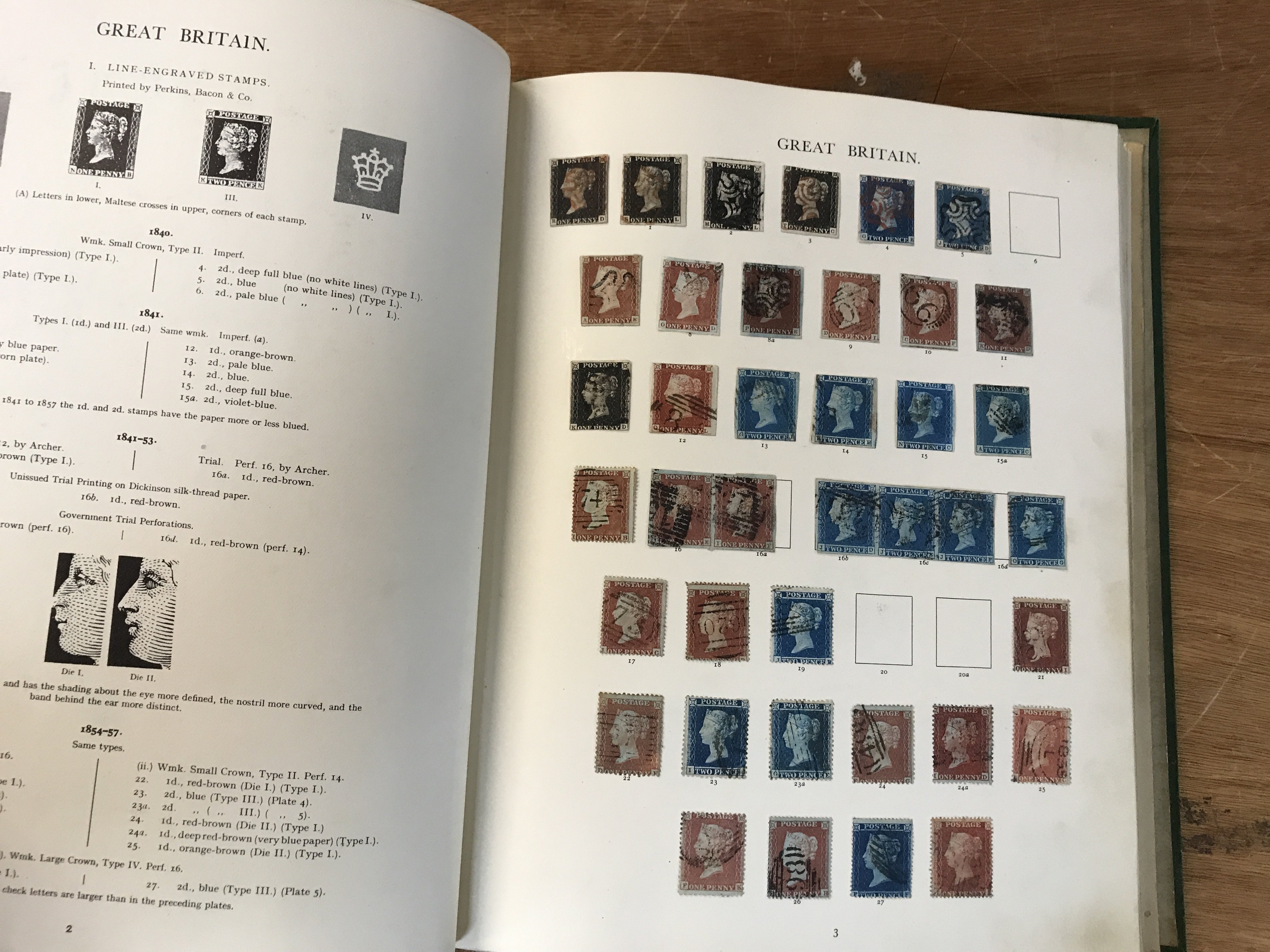 An album containing Used British stamps from Queen