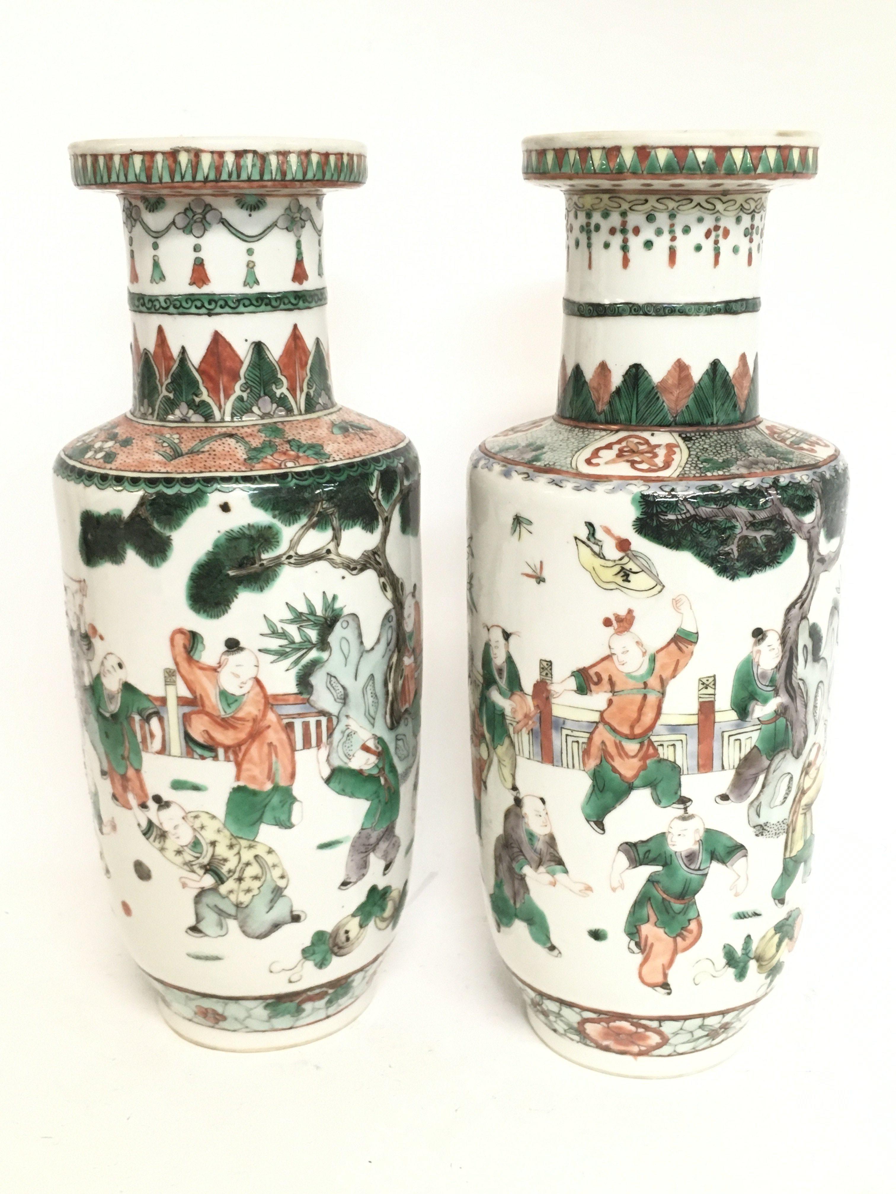 A pair of early 20th century Chinese Famille Verte