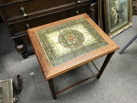 A Danish square tile design coffee table, dimensio