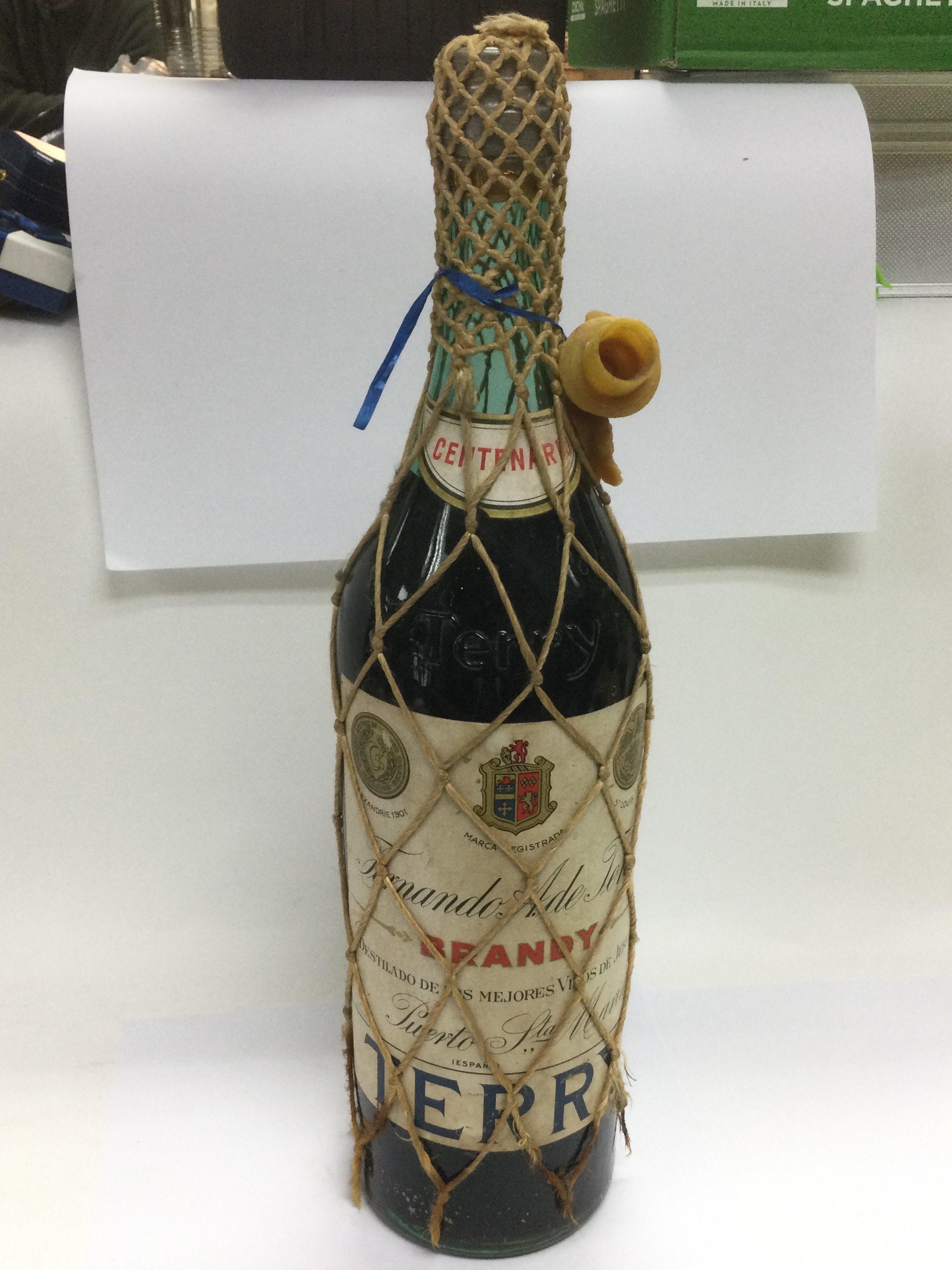 A circa 1940s 3.75l bottle of Terry Brandy. Shippi