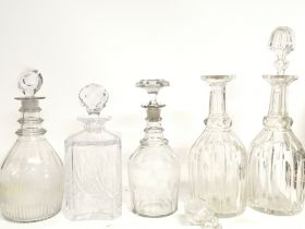 A collection of glass decanters. This lot cannot b