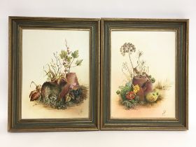 Oil on board paintings of field mice, titled The F