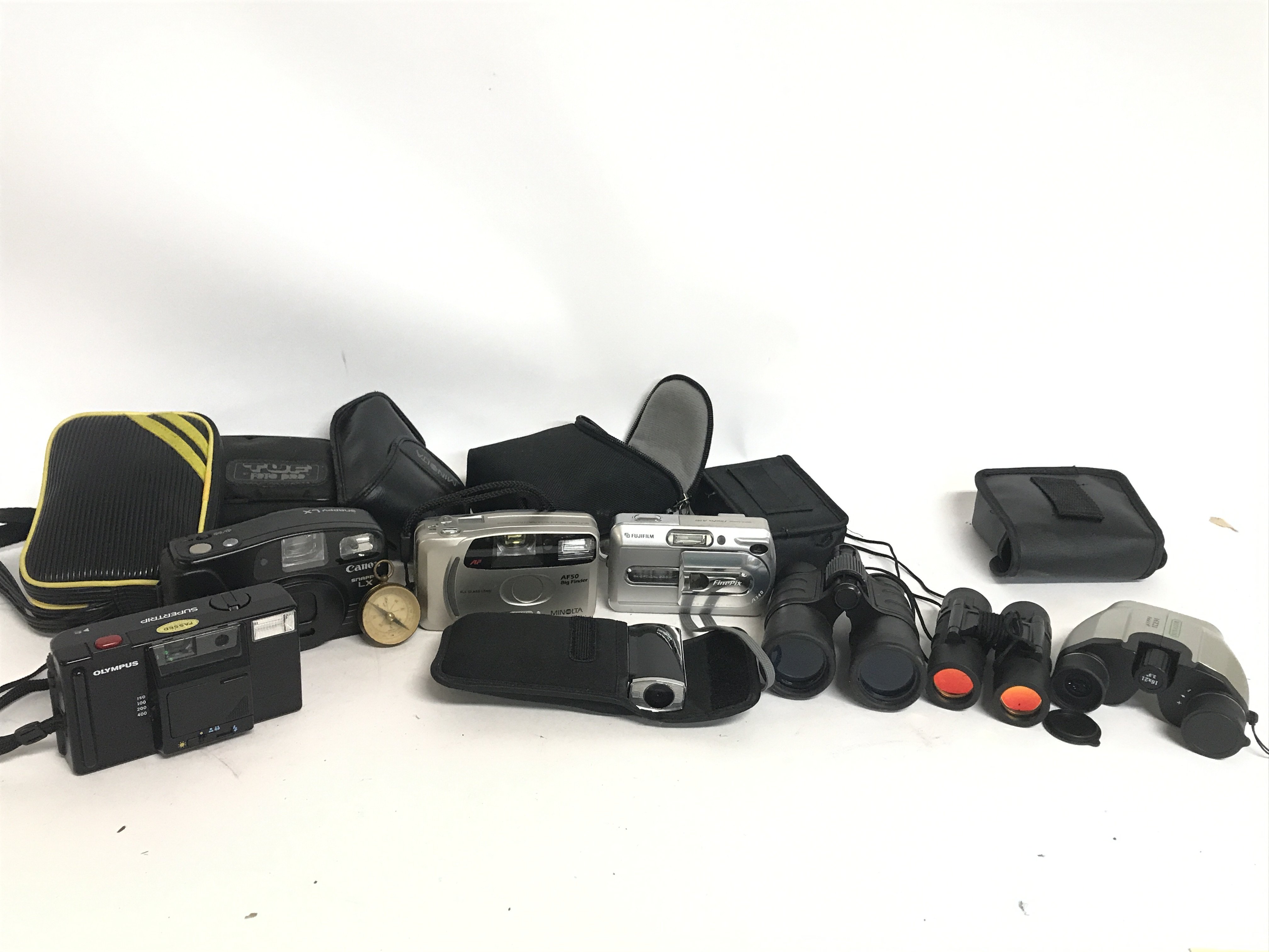 A Collection of various binoculars and digital cam