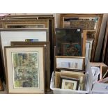 A large collection of mixed artworks inc watercolo