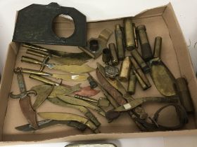 A collection of I world war Trench art brass paper