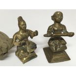 Two 19th century or earlier cast brass figures pos