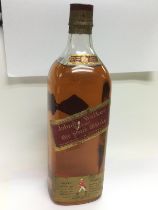 A 3.75l bottle of Johnnie Walker Red Label whisky.
