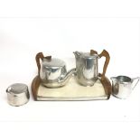 A Picquot ware modern design tea/coffee set. Posta