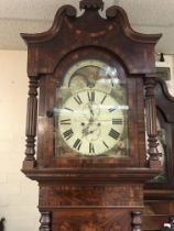 A 19 century mahogany moon roller long cased clock