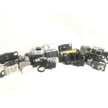 Vintage cameras including Olympus, Pentax, Minolta