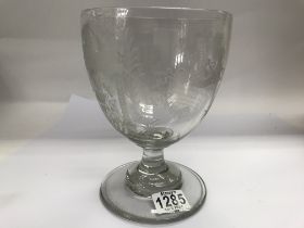 A Masonic 19th century etched glass goblet.