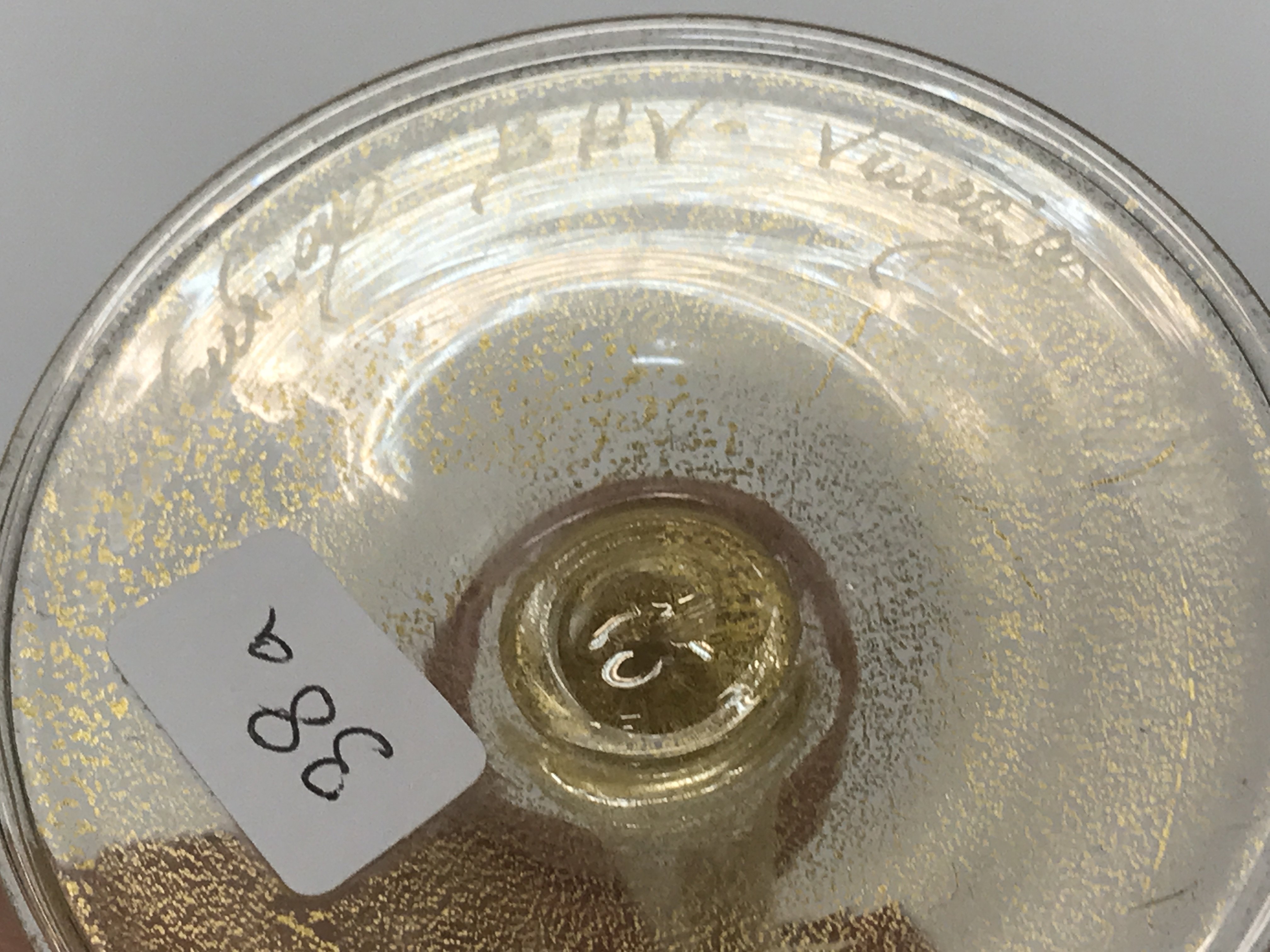 A Signed Murano wine glass with gold fleck inclusi - Image 4 of 5