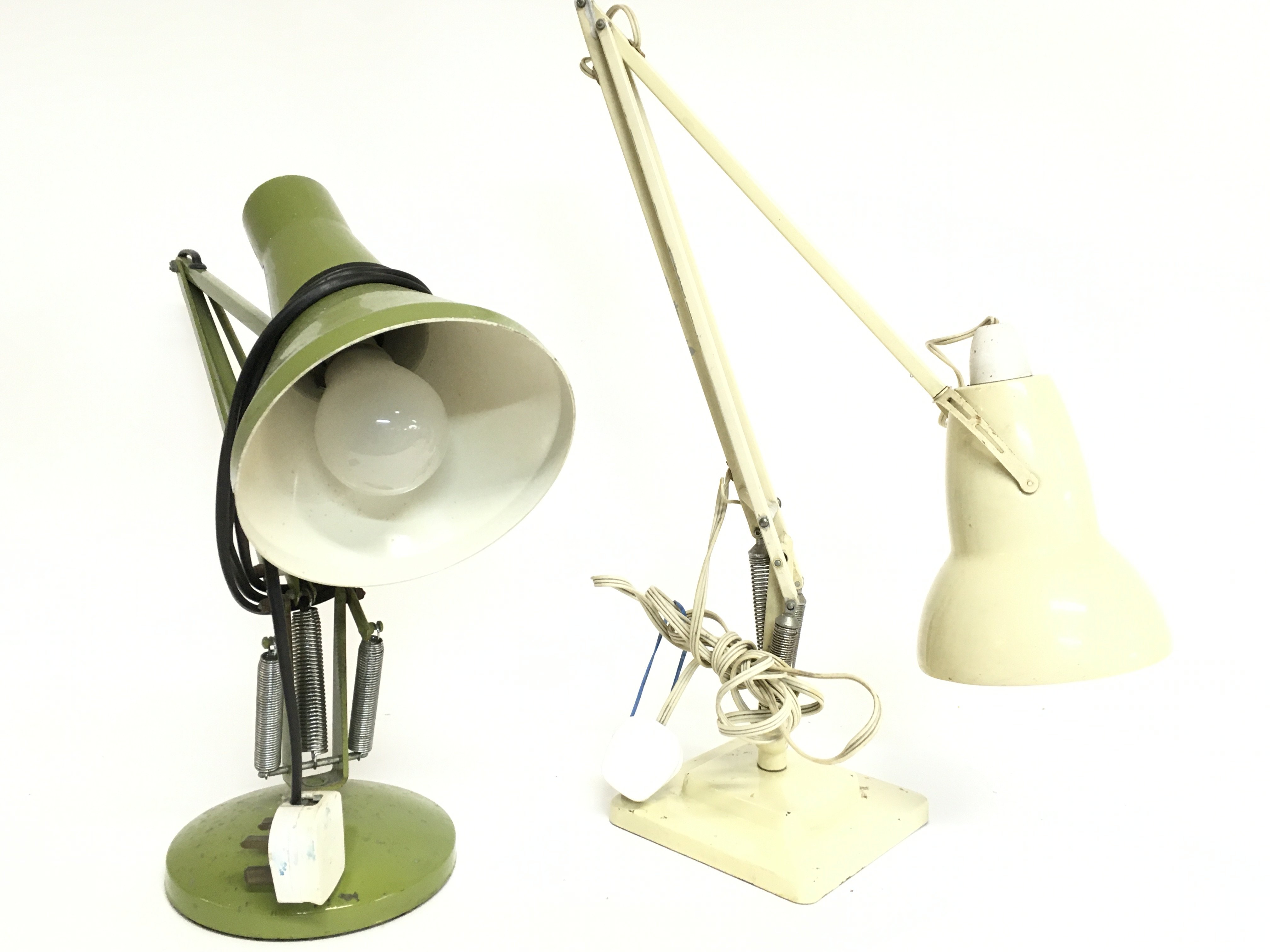 Two vintage anglepoise lamps. This lot cannot be p