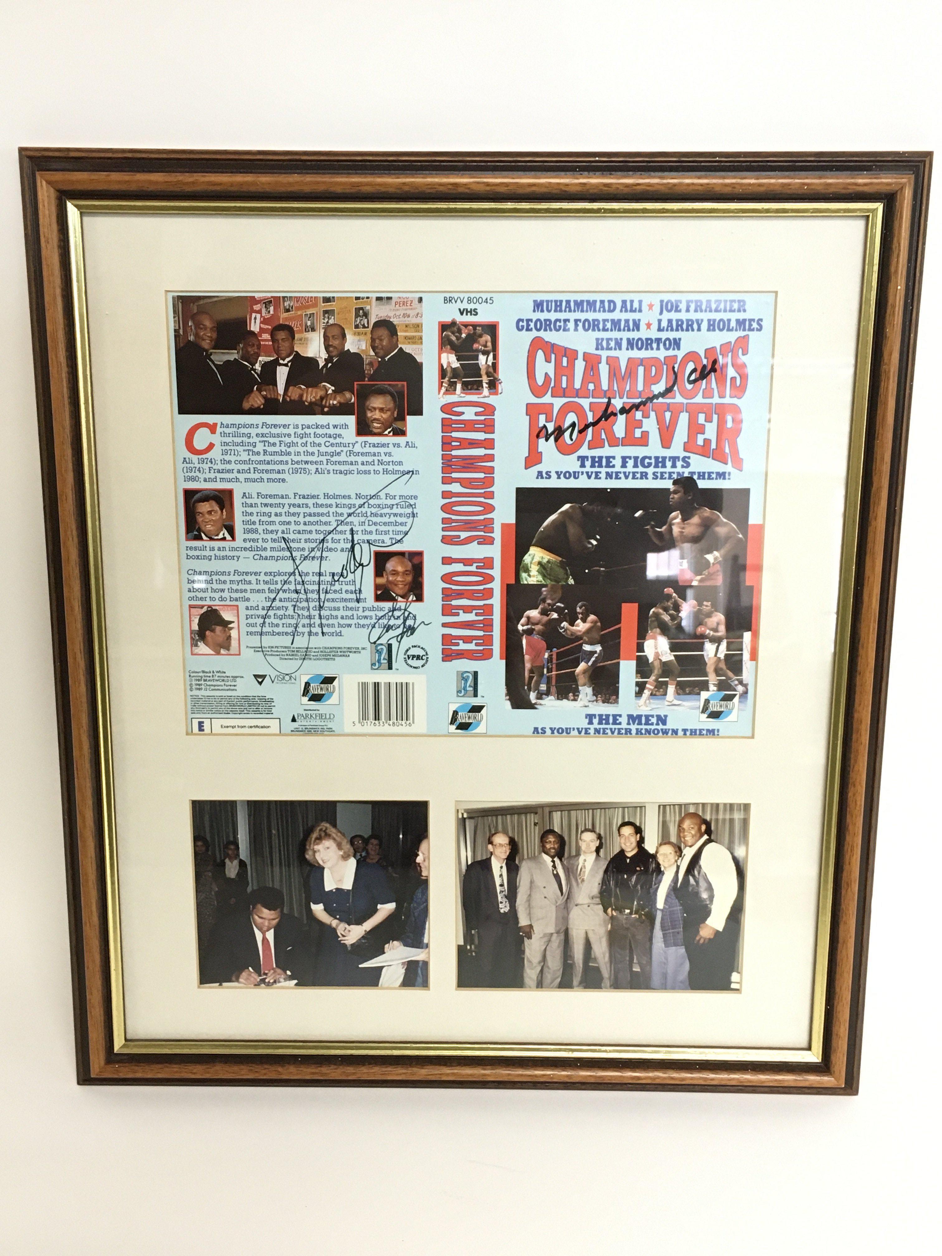 A signed Champions Forever VHS cover including sig