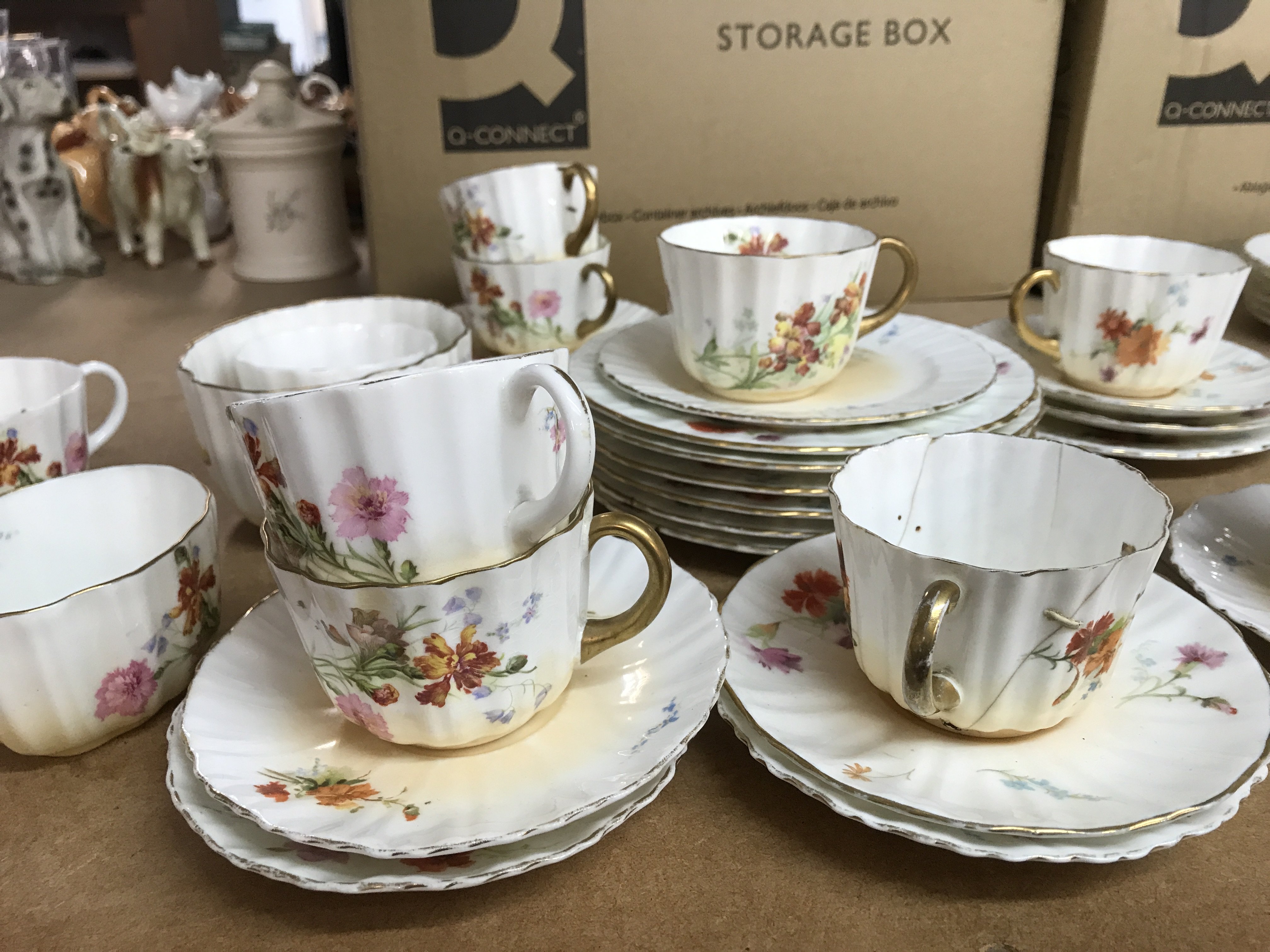 A part Royal Doulton tea set decorated with flower