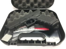 A cased Glock 17 airgun. Shipping category D.