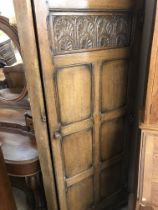 An oak reproduction corner wardrobe. Dimensions 43