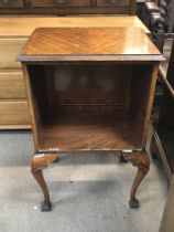 A walnut record cabinet. Dimensions 38x48x76cm