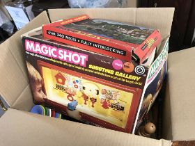 A collection of vintage toys and games.