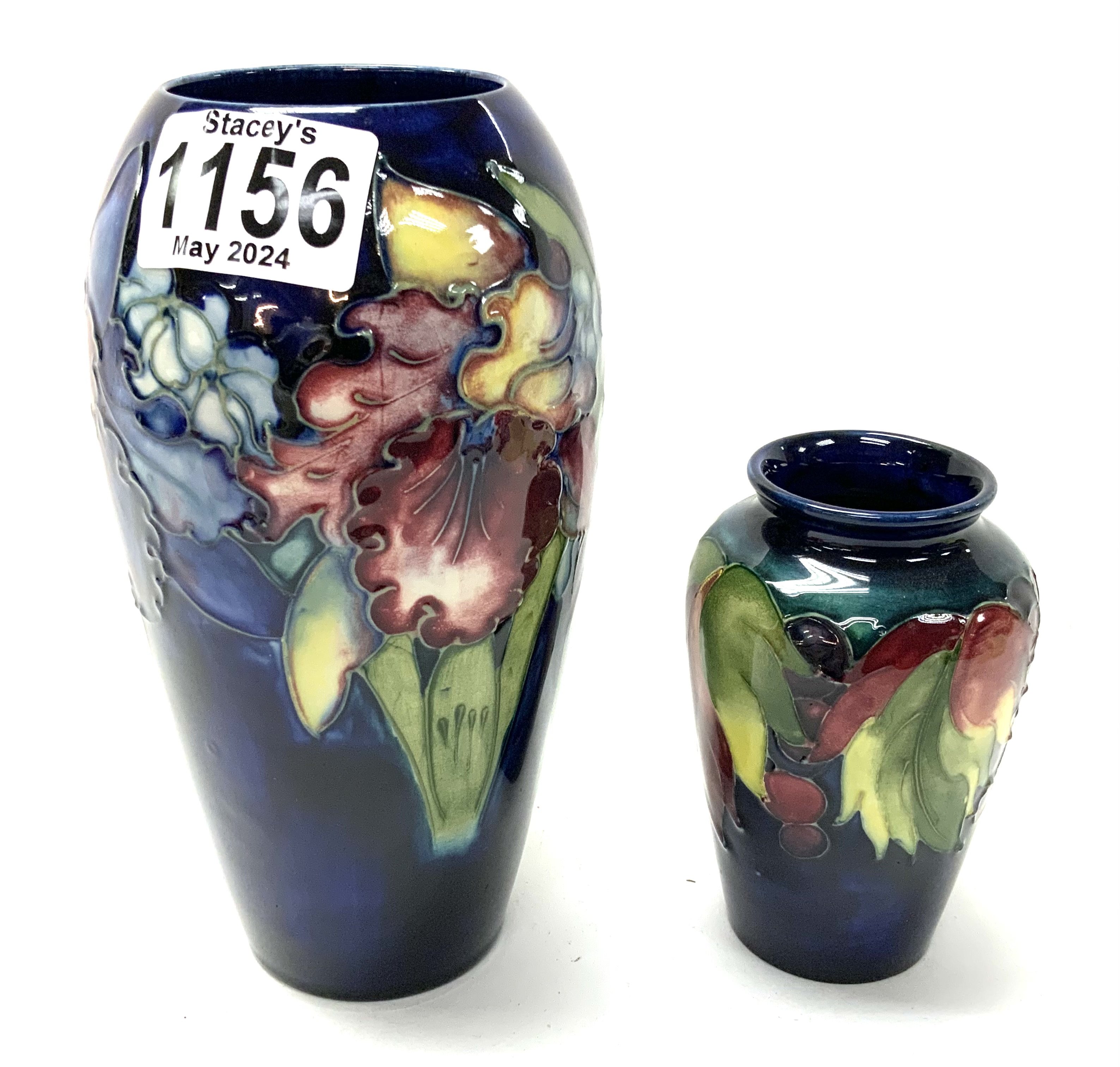A Moorcroft Orchid and Spring Flowers pattern vase