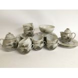 A Japanese egg shell tea set, this lot cannot be p