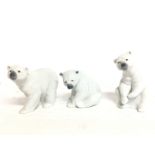 Lladro polar bear porcelain figures. No obvious da