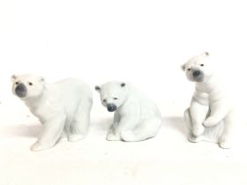 Lladro polar bear porcelain figures. No obvious da