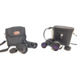 A pair of Ascot binoculars and one other pair of b