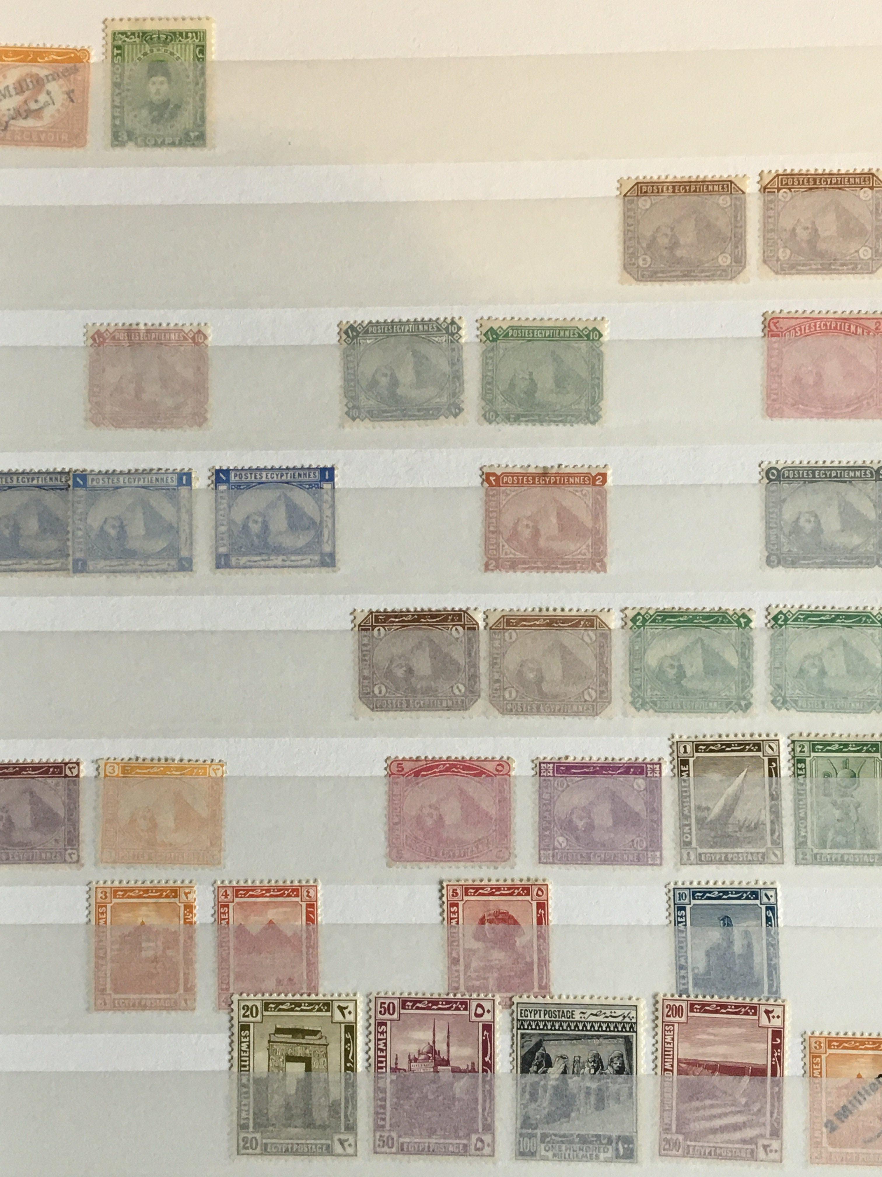 Six albums of stamps including an album of Egyptia