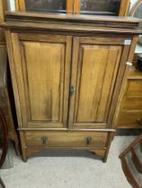 Edwardian 2 door cabinet with single draw to base.