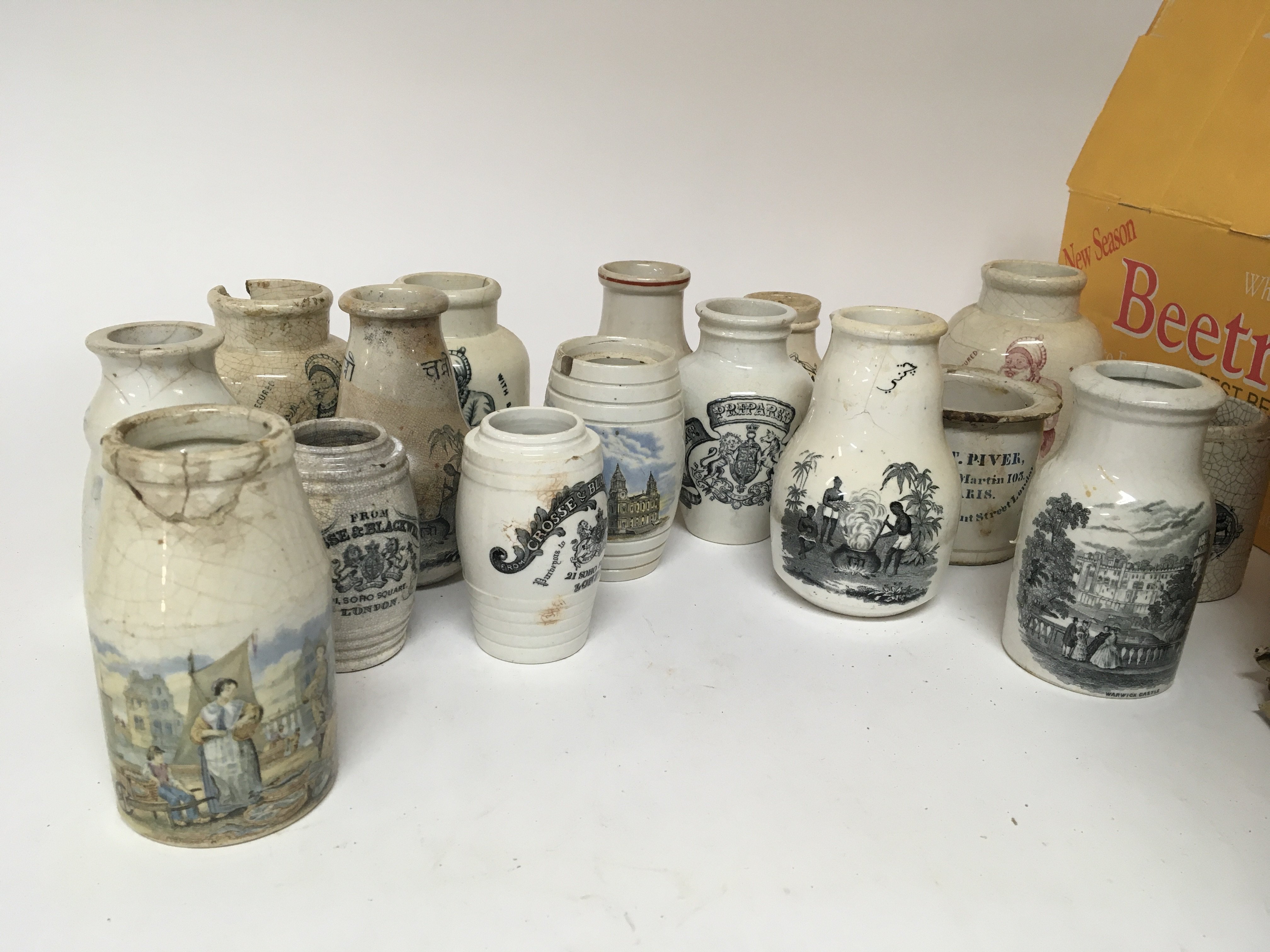 A good collection of Victorian white glazed stonew